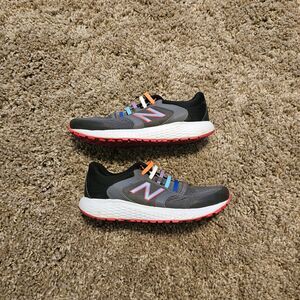 New Balance 520 V5 Castlerock/Energy Red/Black with "Pride" Lace Loops - sz 9